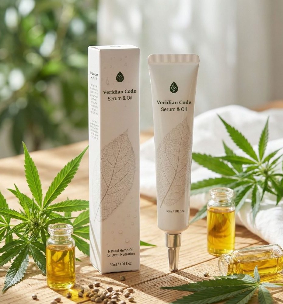 베르디안 코드 CODE 001 세럼 앤 오일 30ml 패키지와 튜브 제품 컷